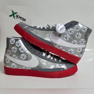 Nike Blazer Men's Helmets Cross Bones High Top Shoes Ohio State Buckeye Sz 9.5